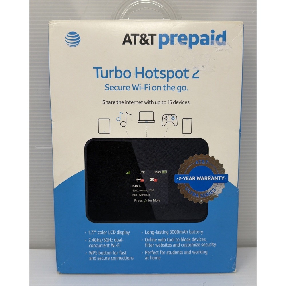 AT&T Turbo 256MB Prepaid Hotspot 2 -Black (6962C)